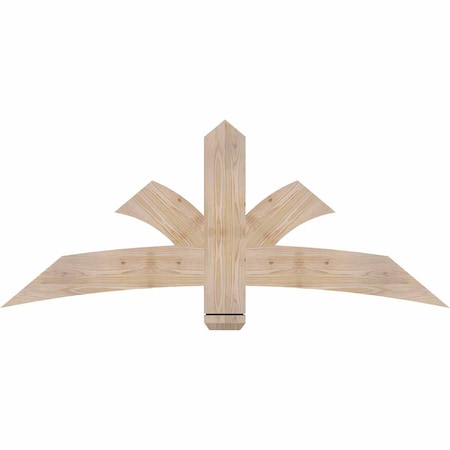 Ekena Millwork Davenport Smooth Timber Gable Bracket, Douglas Fir, 60"W x 25"H x 1 1/2"D x 5 1/2"F, 10/12 Pitch GBW060X25X0206DAV00SDF